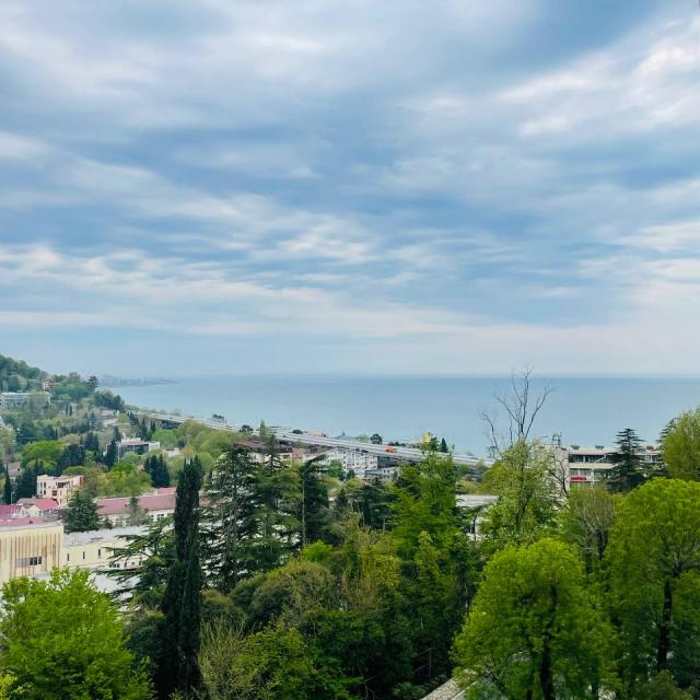 Студия в Хосте с бассейном и красивым видом на море