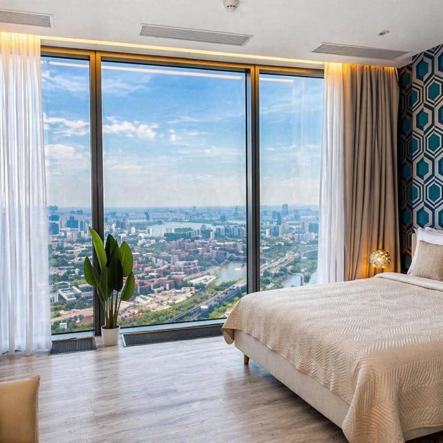 The apartment is located on Presnenskaya Embankment 12